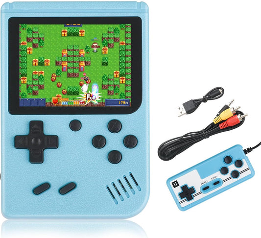 Handheld Game Console, 500 Classic FC Retro Game with 3" LCD Screen, Portable Video Games, 1200Mah Rechargeable Battery, Support to Connect TV & 2 Players