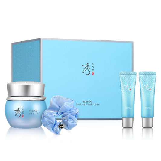 Water Spring Cream AD Special Set (4.2Fl Oz) - Korean Moisturizer Skincare for Deep Hydration Boost & Elasticity by LG Beauty. Fermented Ginseng, Hyaluronic Acid, Amino Acid