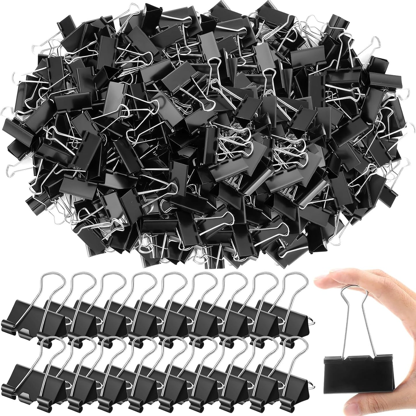 200 Pcs Extra Large Binder Clips Bulk Metal Paper Clips Office Supplies Black Paper Clamps for Teachers Students School Classroom Office Business Supplies (2 Inch)