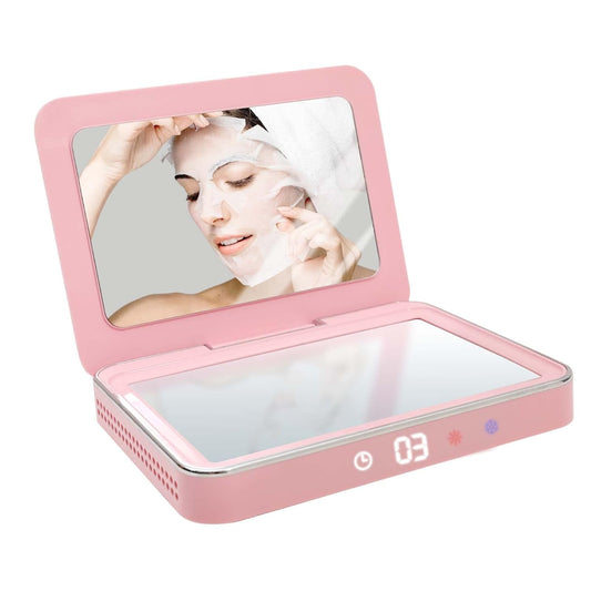 Face Facial Mask Mate Cooler and Heater, Valentines Day Gifts for Her, Skin Care Machines of Women Men for Gift, Skin Face Mask Mate for Skincare, Gel, Plasters, Home Beauty Salon Spa, Pink