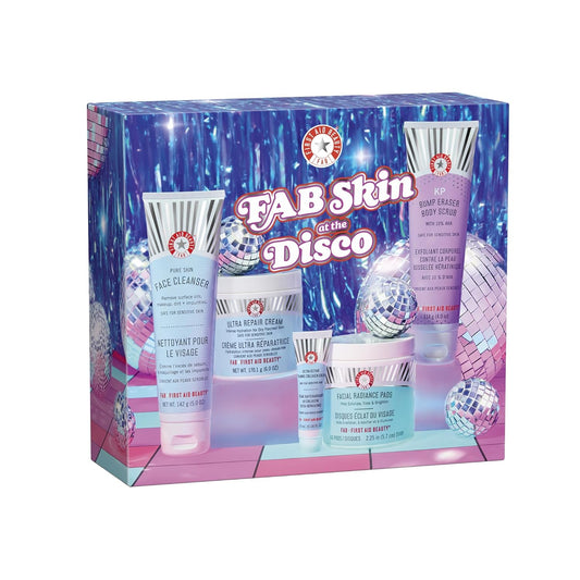 FAB Skin at the Disco Gift Set – Head to Toe Effective Brightening + Smoothing Solutions – Safe for Sensitive Skin – 5 FAB Products