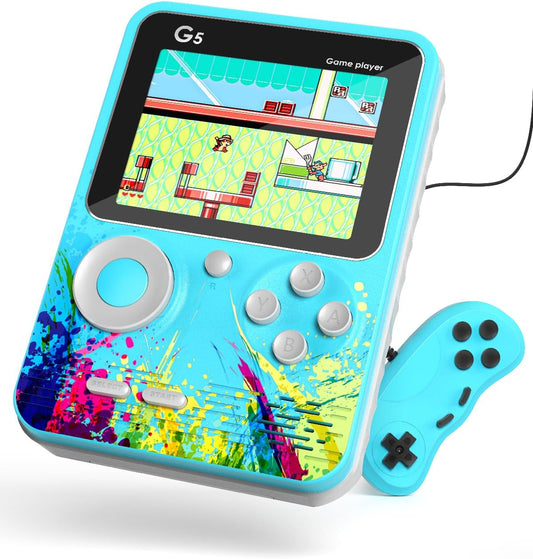 G5 Handheld Game Console：Retro Video Game Console with Hundreds of Preloaded Classic Video Games Support 2 Players and TV Connection Game Player Christmas Toys and Gifts for Kids