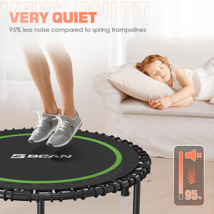 450LBS/550LBS Foldable Mini Trampoline, 40"/48" Fitness Trampoline with Durable Bungees, Stable & Quiet Exercise Rebounder for Kids/Adults,Great Mini Trampoline for Indoor/Garden Workout