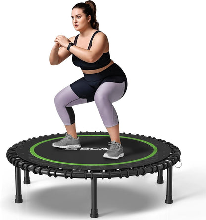 450LBS/550LBS Foldable Mini Trampoline, 40"/48" Fitness Trampoline with Durable Bungees, Stable & Quiet Exercise Rebounder for Kids/Adults,Great Mini Trampoline for Indoor/Garden Workout