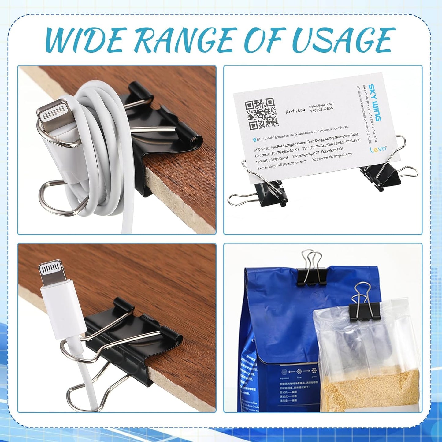 200 Pcs Extra Large Binder Clips Bulk Metal Paper Clips Office Supplies Black Paper Clamps for Teachers Students School Classroom Office Business Supplies (2 Inch)