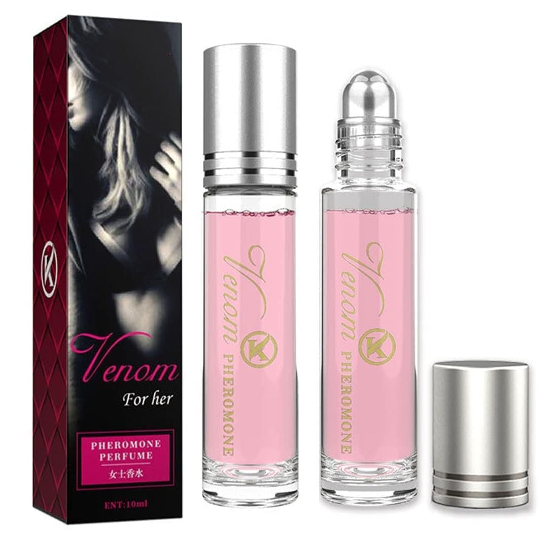 2Pcs Women Pheromone Perfume - Phero Perfume Long-Lasting and Addictive Personal Roll-On Pheromone Perfume Cologne Oil Fragrance for Women Girls