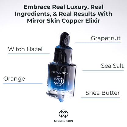 Copper Peptide Serum Elixir - 1% GHK-CU - Youthful Skin - Face Serum, Eye Serum - Any Skin Type - Beauty, Self Care - 0.5 Fl Oz / 15 Ml