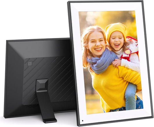 Digital Picture Frame 10.1-Inch Electronic-Photo-Frame - 32GB, Touch Screen, Auto-Rotate, Slideshow, Light Sensor, Instantly Share Photos Videos via APP Email, Free Cloud Storage, Gifts for Mom Dad