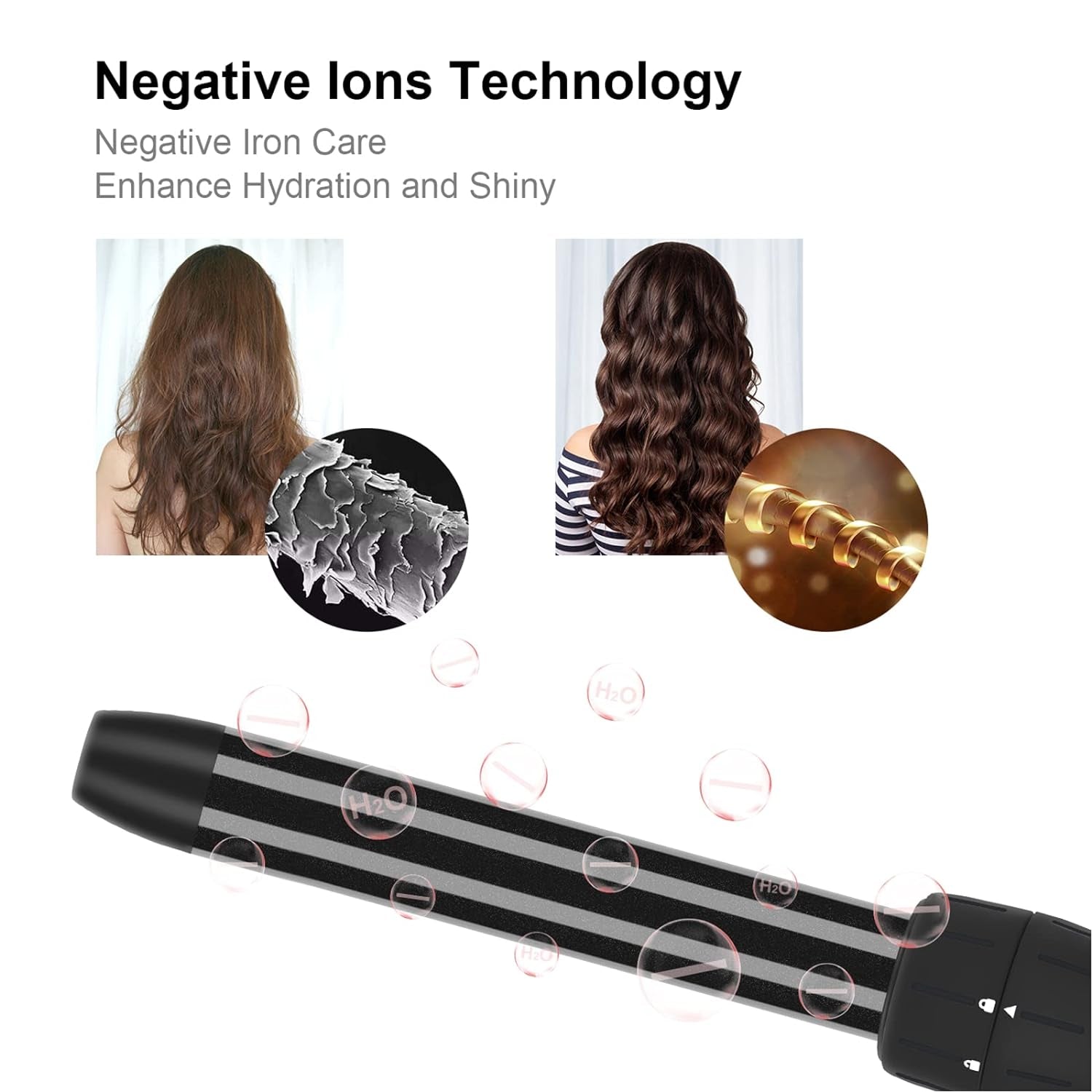 Curling Iron, 7 in 1 Curling Wand Set with 7 Interchangeable Barrels and Heat Protective Glove Auto Shut off Dual Voltage